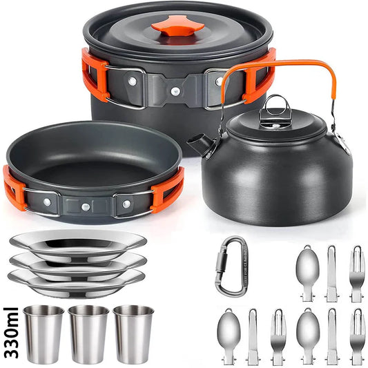Portable Camping Cookware Set – Lightweight Non-Stick Outdoor Cooking Kit for Hiking & Backpacking