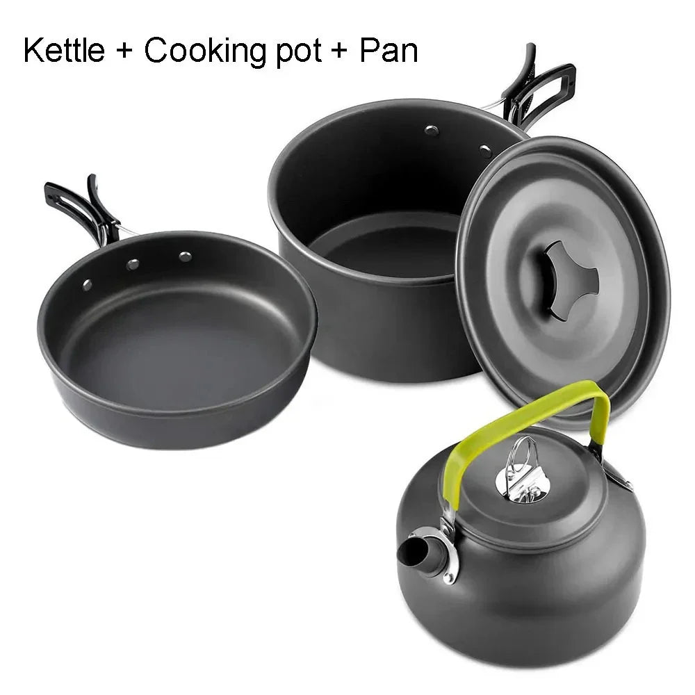 Portable Camping Cookware Set – Lightweight Non-Stick Outdoor Cooking Kit for Hiking & Backpacking