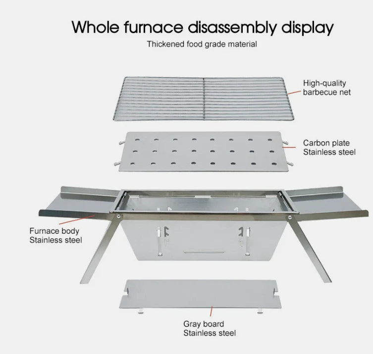 Stainless Steel Folding BBQ Grill