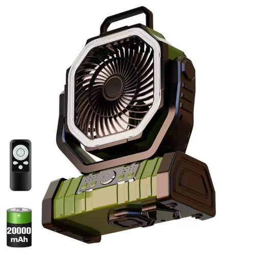 Portable Camping Fan with LED Lantern Light 20000mAh
