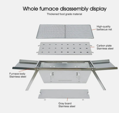 Stainless Steel Folding BBQ Grill