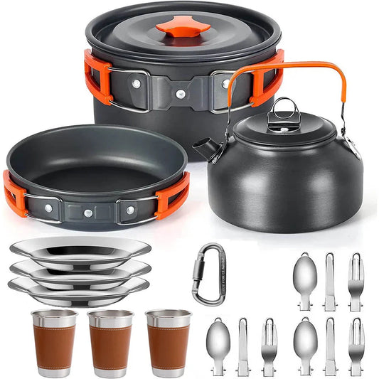Portable Camping Cookware Set – Lightweight Non-Stick Outdoor Cooking Kit for Hiking & Backpacking